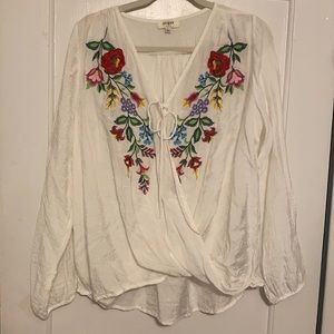 White embroidered blouse